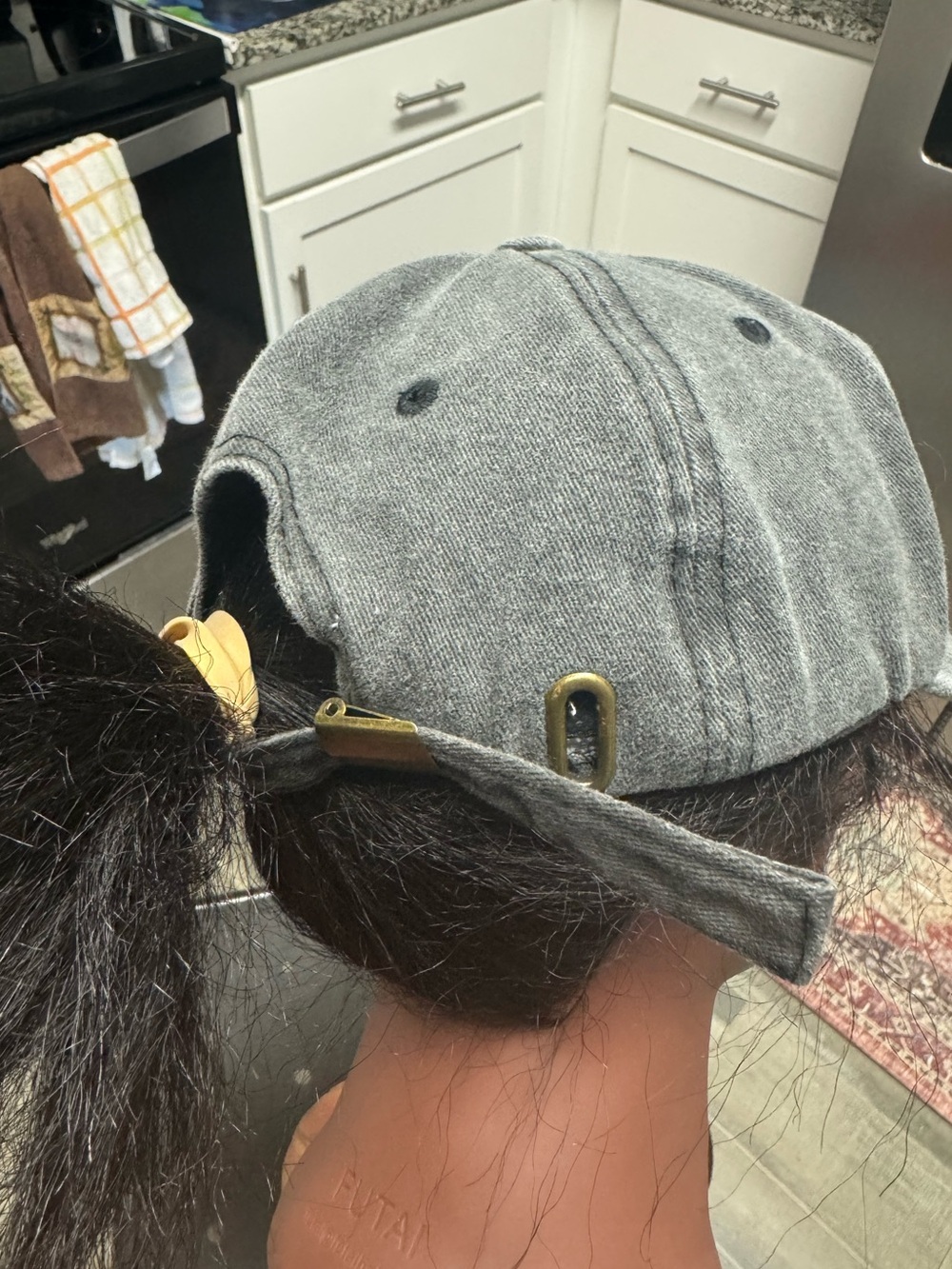 Mama Bear Distressed Gray Baseball Cap Puzzle Piece Embroidered Adjustable Hat - Picture 4 of 7